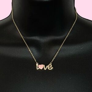 Melania Clara pave word love necklace